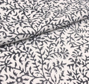 Hand block print Off-White Linen -Junglee Ghass