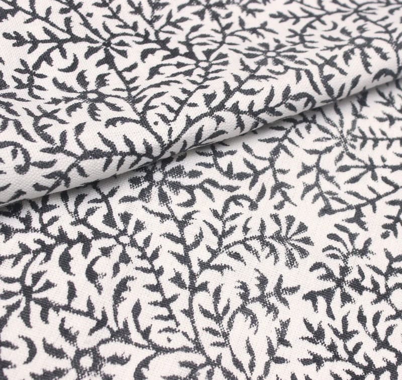 Hand block print Off-White Linen -Junglee Ghass