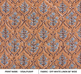 Hand Block Print Off- White Linen Fabric - Vishal Pushp