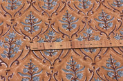 Hand Block Print Off- White Linen Fabric - Vishal Pushp