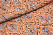 Hand Block Print Off- White Linen Fabric - Vishal Pushp