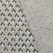 Handmade upholstery Block Print floral linen fabric Fabric - Kesariya