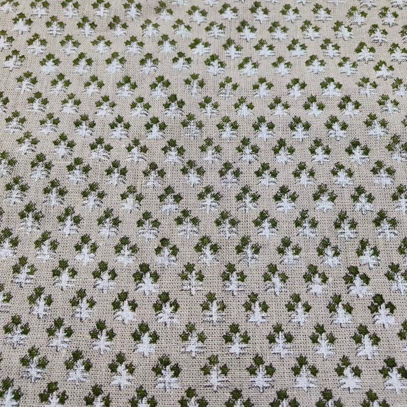 Handmade upholstery Block Print floral linen fabric Fabric - Kesariya