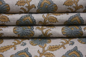 Premium Hand Block Print Gray & Mustard Linen Fabric Sofa - Madhubala