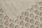 Eco-Friendly Hand Block Print Floral Thick Linen Fabric - Juju FLower