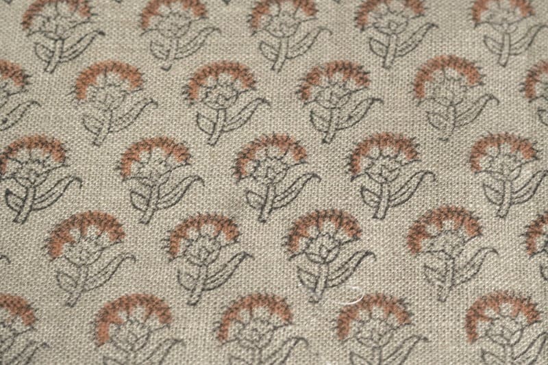 Eco-Friendly Hand Block Print Floral Thick Linen Fabric - Juju FLower