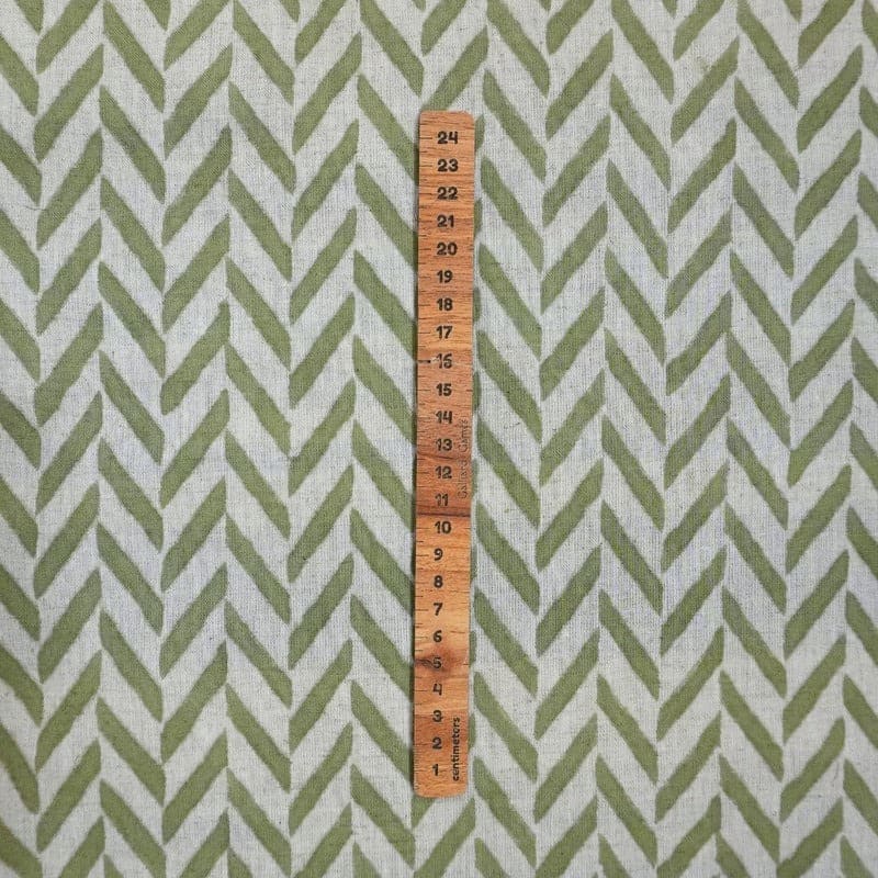 Hand Block Print Pure Cotton Linen Fabric Home Decor - Stripe Scale