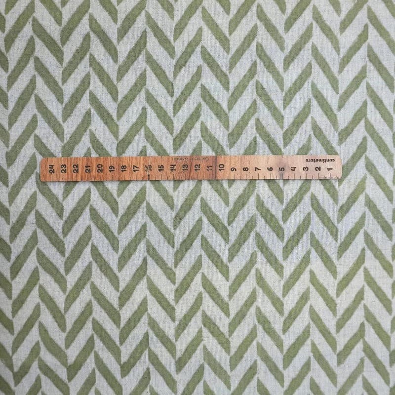 Hand Block Print Pure Cotton Linen Fabric Home Decor - Stripe Scale