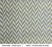 Hand Block Print Pure Cotton Linen Fabric Home Decor - Stripe Scale