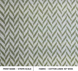 Hand Block Print Pure Cotton Linen Fabric Home Decor - Stripe Scale
