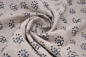 Handmade Block Print Pure Linen Fabric For Chair Upholstery -Shivri