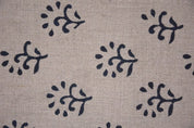 Handmade Block Print Pure Linen Fabric For Chair Upholstery -Shivri