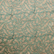 Premium Quality Hand Block Print Sage Green & Beige -Black Forest