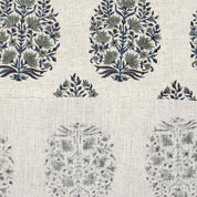 Eco-Friendly Hand Block Print Beige Viscose Linen Fabric - Kumud