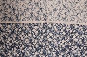 Premium Hand Block Print Blue Floarl Pure Linen Fabric - Firoza
