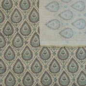 Premium Hand Block Print Brown Floral Linen Fabric- Pan Patti