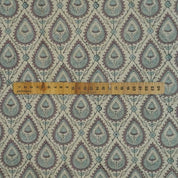 Premium Hand Block Print Brown Floral Linen Fabric- Pan Patti