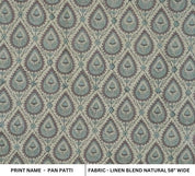 Premium Hand Block Print Brown Floral Linen Fabric- Pan Patti