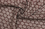 Premium Hand Block Print Brown Thick Linen Fabric - Sangmarmar