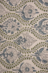 Elegant Hand Block Print viscose Linen Fabric Curtains - Amarbel Design