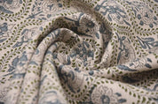 Elegant Hand Block Print viscose Linen Fabric Curtains - Amarbel Design