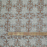 Eco Friendly Hand Block Print Gray Thick Linen fabric - Chudamani
