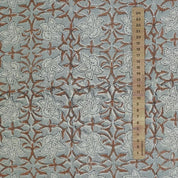 Eco Friendly Hand Block Print Gray Thick Linen fabric - Chudamani