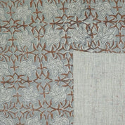Eco Friendly Hand Block Print Gray Thick Linen fabric - Chudamani