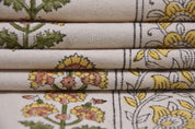 Handcrafted Block Print Mustard Duck Canvas Fabric - Traffic Border