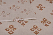 Premium Hand Block Print Mustard Pure Linen 58 W Fabric - Chameli