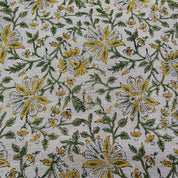 Premium Eco Friendly Hand Block Print Sage Green Fabric - Jhalawar