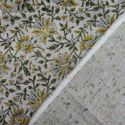 Premium Eco Friendly Hand Block Print Sage Green Fabric - Jhalawar