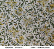 Premium Eco Friendly Hand Block Print Sage Green Fabric - Jhalawar