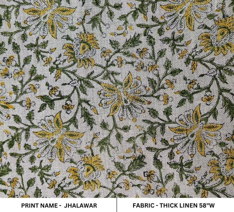 Premium Eco Friendly Hand Block Print Sage Green Fabric - Jhalawar