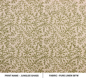 Hand Block Print Pure Linen Fabric For Interior Space - Junglee Ghass