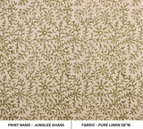 Hand Block Print Pure Linen Fabric For Interior Space - Junglee Ghass