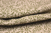 Hand Block Print Pure Linen Fabric For Interior Space - Junglee Ghass