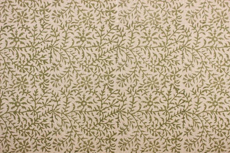 Hand Block Print Pure Linen Fabric For Interior Space - Junglee Ghass