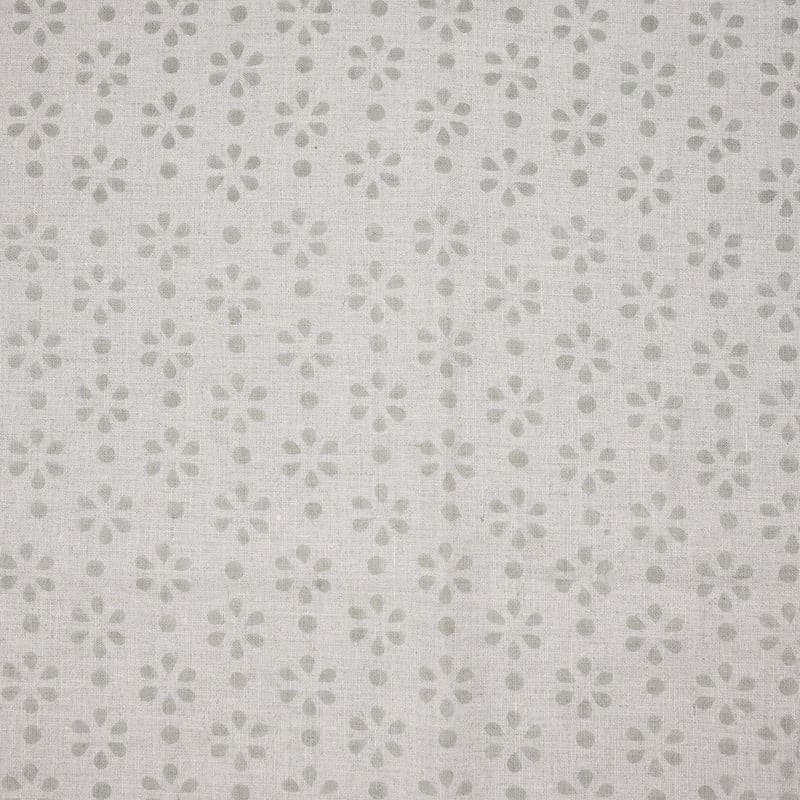 Premium Handcraft Block Print grey Pure Linen Fabric - Rang Phool