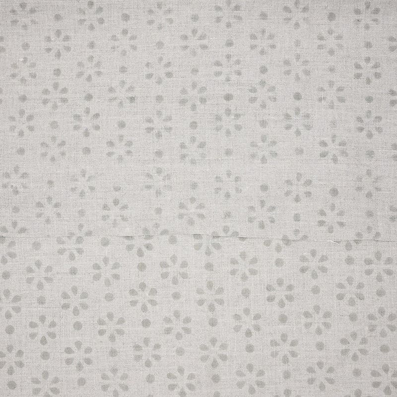 Premium Handcraft Block Print grey Pure Linen Fabric - Rang Phool