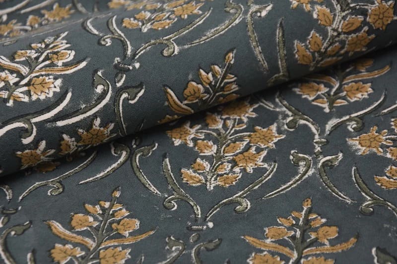 Handcrafted Block Print Thick Cotton Fabric For Curtain -Vishalpushp