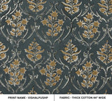 Handcrafted Block Print Thick Cotton Fabric For Curtain -Vishalpushp