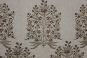 Premium Handmade Block Print Brown Thick linen Fabric - Vrindavan
