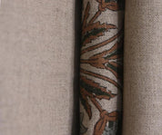 Premium Hand Block Print Gray Floral Pure Linen Fabric - Morpankh