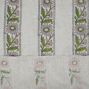 Aristanal Handmade Block Print Pink Pure Linen Fabric 58w -Khushi