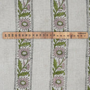 Aristanal Handmade Block Print Pink Pure Linen Fabric 58w -Khushi