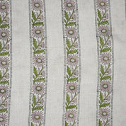Aristanal Handmade Block Print Pink Pure Linen Fabric 58w -Khushi
