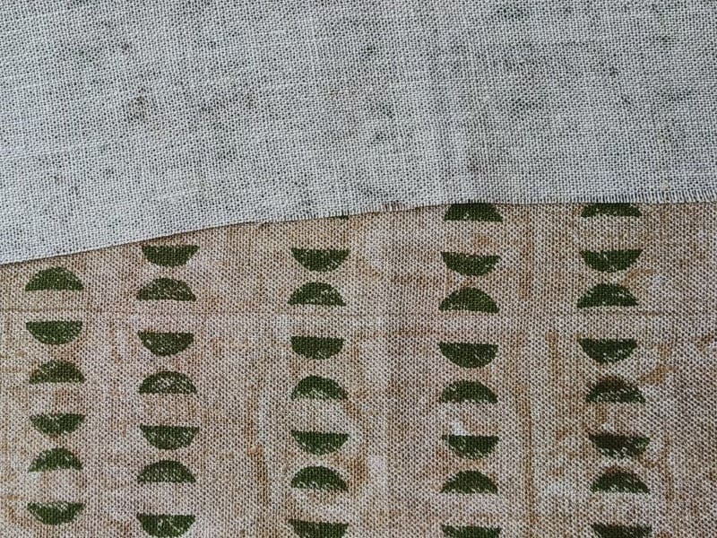 Artisan Made Block Print GreenThick Linen Fabric - Namastae