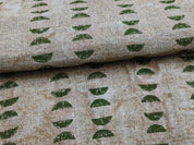 Artisan Made Block Print GreenThick Linen Fabric - Namastae