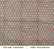 Artisan made Hand Block print Thick Linen Fabric- Charan Amrit